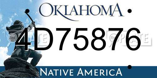 4D75876 Oklahoma License Plate