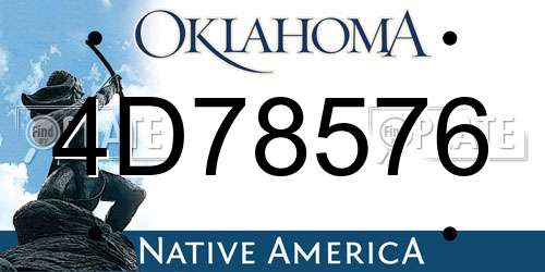 4D78576 Oklahoma License Plate