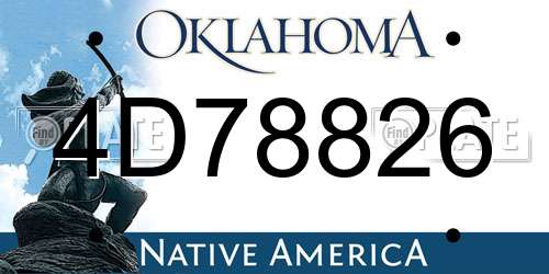 4D78826 Oklahoma License Plate