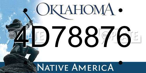4D78876 Oklahoma License Plate