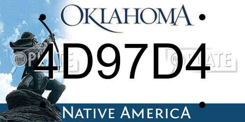 4D97D4 Oklahoma License Plate