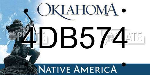 4DB574 Oklahoma License Plate