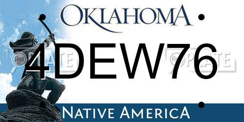 4DEW76 Oklahoma License Plate