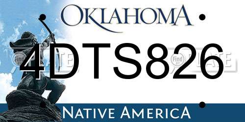 4DTS826 Oklahoma License Plate