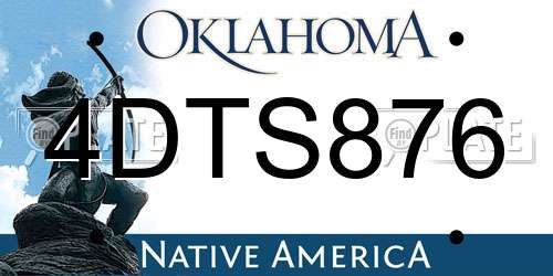 4DTS876 Oklahoma License Plate