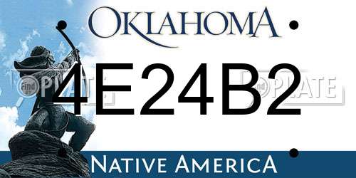 4E24B2 Oklahoma License Plate