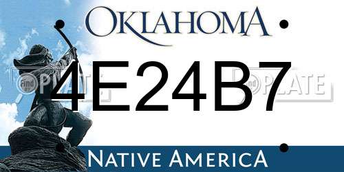 4E24B7 Oklahoma License Plate