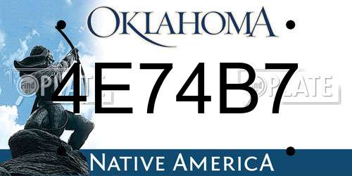 4E74B7 Oklahoma License Plate