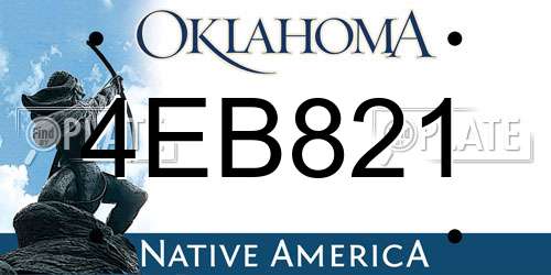 4EB821 Oklahoma License Plate