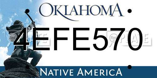 4EFE570 Oklahoma License Plate