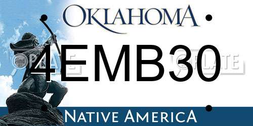 4EMB30 Oklahoma License Plate