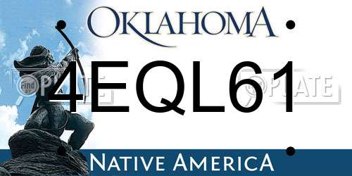 4EQL61 Oklahoma License Plate
