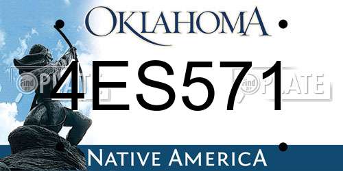 4ES571 Oklahoma License Plate