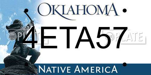 4ETA57 Oklahoma License Plate