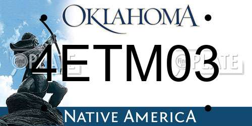 4ETM03 Oklahoma License Plate