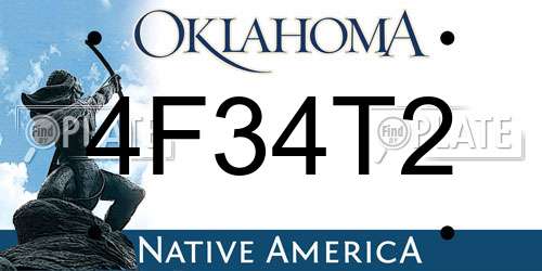4F34T2 Oklahoma License Plate