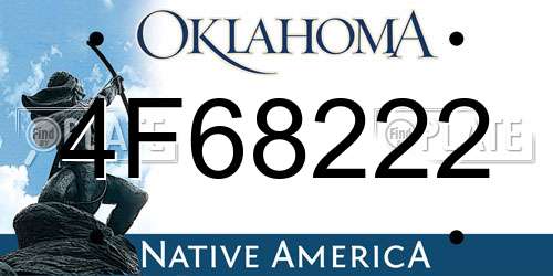 4F68222 Oklahoma License Plate