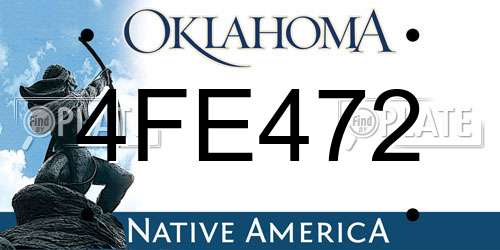 4FE472 Oklahoma License Plate