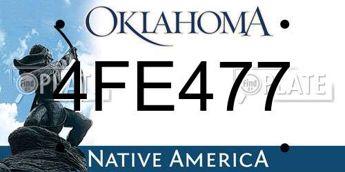 4FE477 Oklahoma License Plate