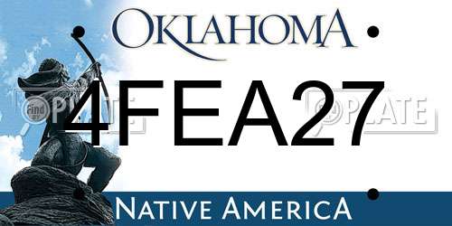 4FEA27 Oklahoma License Plate
