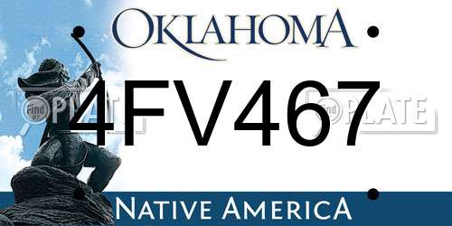 4FV467 Oklahoma License Plate
