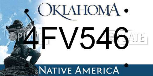 4FV546 Oklahoma License Plate