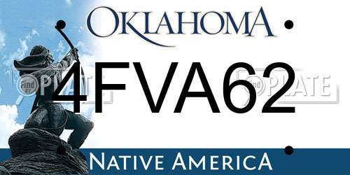 4FVA62 Oklahoma License Plate