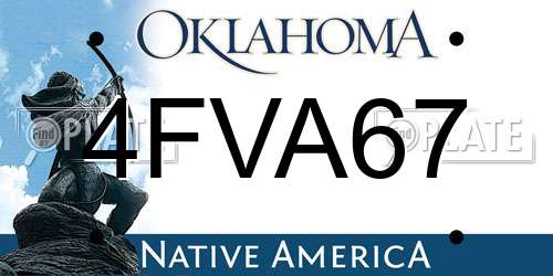4FVA67 Oklahoma License Plate