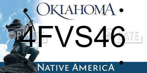 4FVS46 Oklahoma License Plate