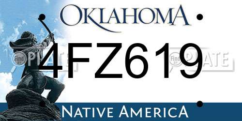4FZ619 Oklahoma License Plate