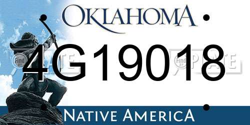 4G19018 Oklahoma License Plate