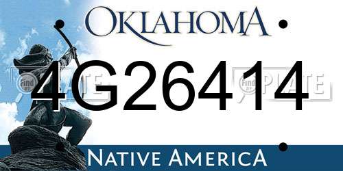 4G26414 Oklahoma License Plate