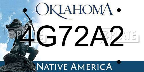 4G72A2 Oklahoma License Plate