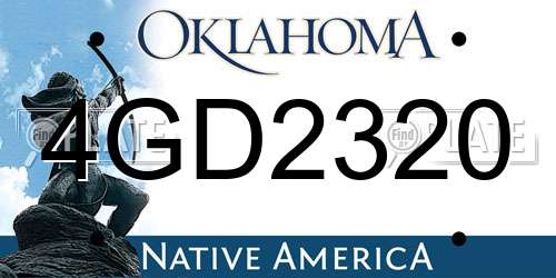 4GD2320 Oklahoma License Plate