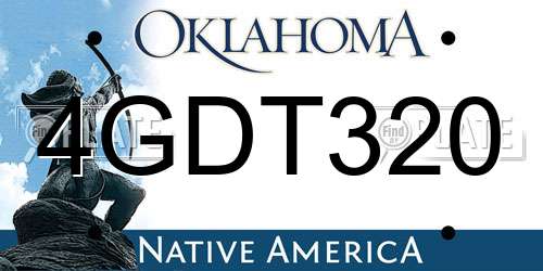 4GDT320 Oklahoma License Plate