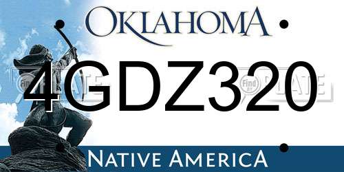 4GDZ320 Oklahoma License Plate