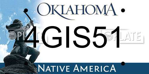 4GIS51 Oklahoma License Plate