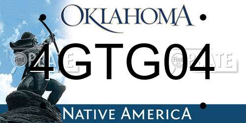 4GTG04 Oklahoma License Plate