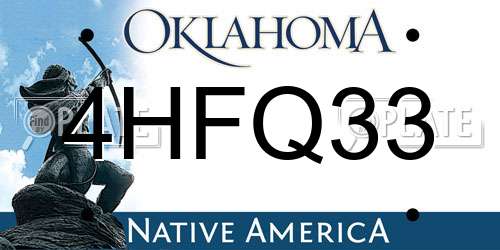 4HFQ33 Oklahoma License Plate