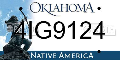 4IG9124 Oklahoma License Plate