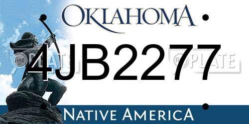 4JB2277 Oklahoma License Plate