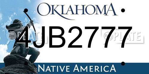 4JB2777 Oklahoma License Plate