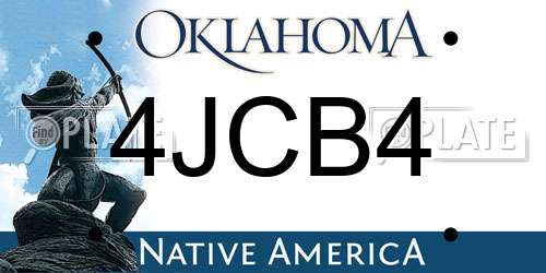 4JCB4 Oklahoma License Plate