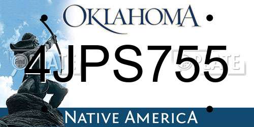 4JPS755 Oklahoma License Plate
