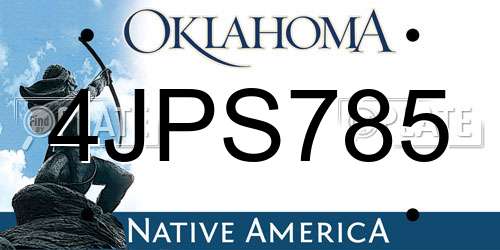 4JPS785 Oklahoma License Plate