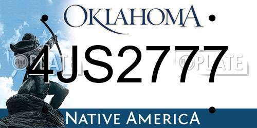 4JS2777 Oklahoma License Plate