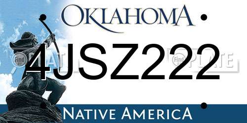 4JSZ222 Oklahoma License Plate