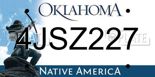 4JSZ227 Oklahoma License Plate