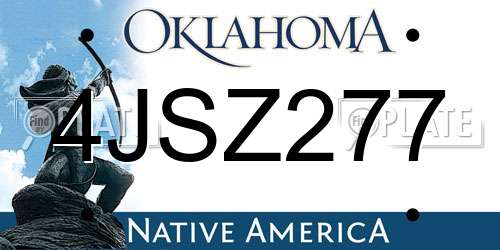 4JSZ277 Oklahoma License Plate