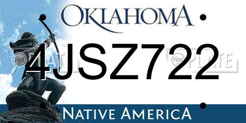 4JSZ722 Oklahoma License Plate